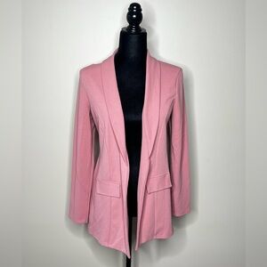 Light Pink Blazer Casual Fitted Open Front Cardigan Jacket Business Office Suit